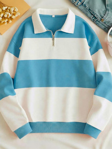 Try This Colorblock Men Polo Neck Light Blue T-Shirt