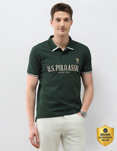 U.S. POLO ASSN. Green Men Polo Neck T-Shirt - Image 6