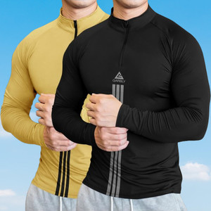 GARBLY Printed Men Henley Neck Multicolor T-Shirt