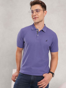 NAUTICA Solid Men Polo Neck Green T-Shirt