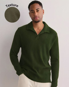RIGO Striped Men Polo Neck Dark Green T-Shirt