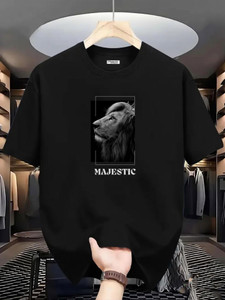 Magneto Graphic Print Men Round Neck Black T-Shirt