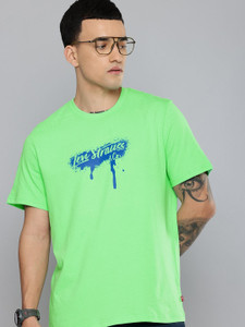LEVI'S Printed Men Crew Neck Green T-Shirt