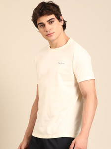 Pepe Jeans Solid Men Round Neck White T-Shirt