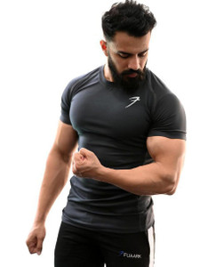 FuaarK Solid Men Round Neck Grey T-Shirt