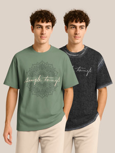 Bullmer Graphic Print Men Round Neck Multicolor T-Shirt