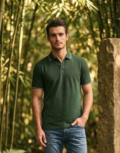 Louis Philippe Dark Green Polo Neck T-Shirt - Image 6