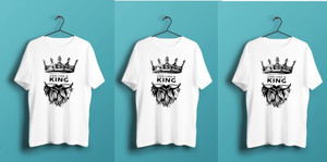 F N D Printed Men Round Neck White T-Shirt