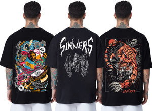 Leotude Printed Men Round Neck Multicolor T-Shirt