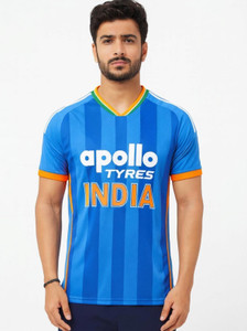 AD2CART Printed Men Round Neck Blue T-Shirt