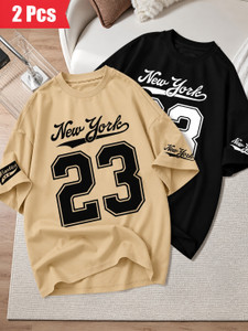 Mexmy Graphic Print Men Beige T-Shirt Pack of 2 - Image 3