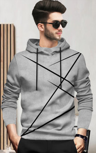 TRIPR Printed Men Hooded Neck Grey T-Shirt