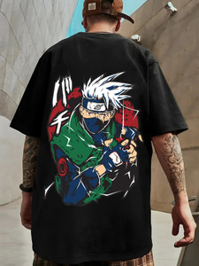 Manlino Graphic Print Men Round Neck Black T-Shirt