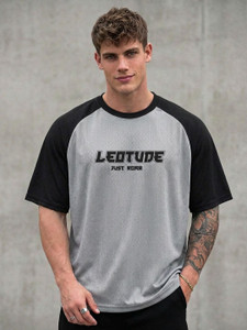 JUST ROAR Colorblock Men Grey T-Shirt - Image 5