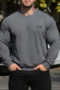 DBAX Self Design Men Crew Neck Grey T-Shirt