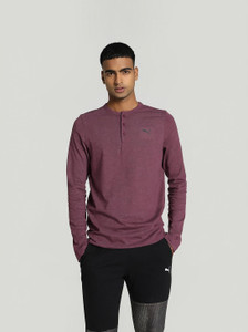 PUMA Solid Men Crew Neck Red T-Shirt