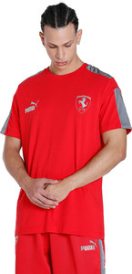 PUMA Solid Men High Neck Red T-Shirt