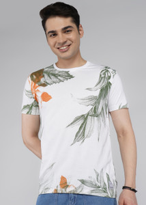 BEING HUMAN Printed Men Crew Neck White T-Shirt