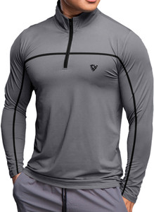 EyeBogler Colorblock Men High Neck Grey T-Shirt