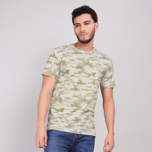 WILD CAMO Abstract Men Round Neck Green T-Shirt