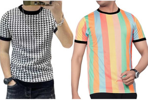 sti Printed Men Round Neck Multicolor T-Shirt