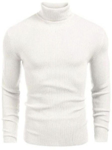 VIAARA Self Design Men Turtle Neck White T-Shirt