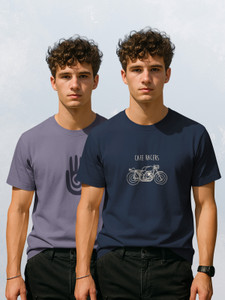 Bullmer Printed Men Round Neck Multicolor T-Shirt