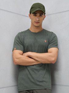 TECHNOSPORT Men Green Crew Neck T-Shirt - Image 6
