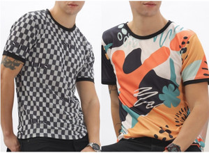 sti Printed Men Round Neck Multicolor T-Shirt