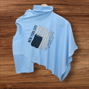Magneto Printed Men Round Neck Light Blue T-Shirt