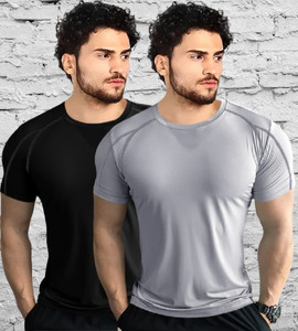 BELACHY Men Multicolor Round Neck T-Shirt Pack of 2 - Image 2
