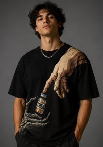 REDAPPAREL Men Black Round Neck Printed T-Shirt - Image 6