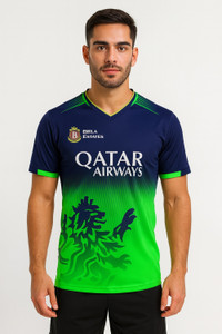 yclothy Printed Men V Neck Green T-Shirt