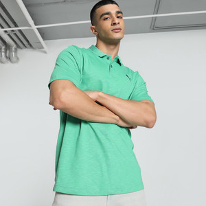 PUMA Solid Men Polo Neck Green T-Shirt