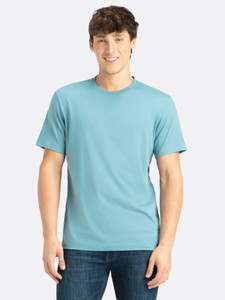 JOCKEY Solid Men Round Neck Blue T-Shirt