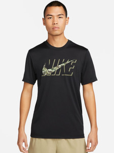 NIKE Printed, Typography Men Round Neck Black T-Shirt
