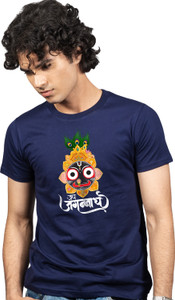 Tedhi Medhi Family Graphic Print, Typography Men Round Neck Navy Blue T-Shirt