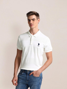 U.S. POLO ASSN. Men White Polo Neck T-Shirt - Image 6