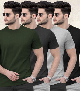 TRIPR Multicolor Men's Round Neck T-Shirt Pack of 4 - Image 6