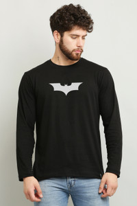 ALMUDA Printed Men Round Neck Black T-Shirt