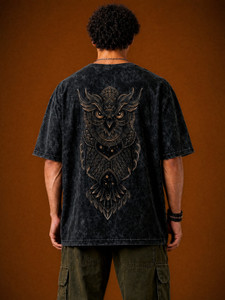 Woops Men Black Graphic Print T-Shirt - Image 6