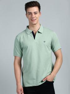 LUX cozi Printed Men Polo Neck Light Green T-Shirt