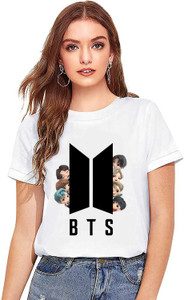 Renowned Printed, Typography Women Round Neck White T-Shirt