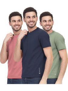 FREECULTR Solid Men Round Neck Pink, Blue, Green T-Shirt