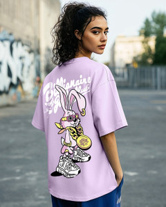 BEWAKOOF Printed Women Round Neck Purple T-Shirt