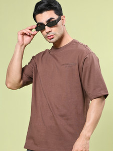 V-MART Men Brown Round Neck T-Shirt - Image 6