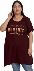 CUPID Printed Women Round Neck Maroon T-Shirt