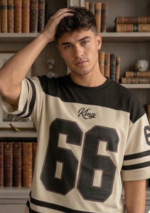 Bounce Back Apparels Men Beige Black T-Shirt - Image 5