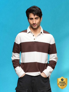 WROGN Men Polo Neck Brown T-Shirt - Image 6