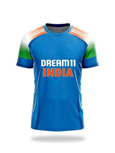 HOC Printed Men Round Neck Blue T-Shirt